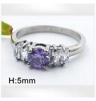 Oceľový prsteň s fialovým kameňom                                               